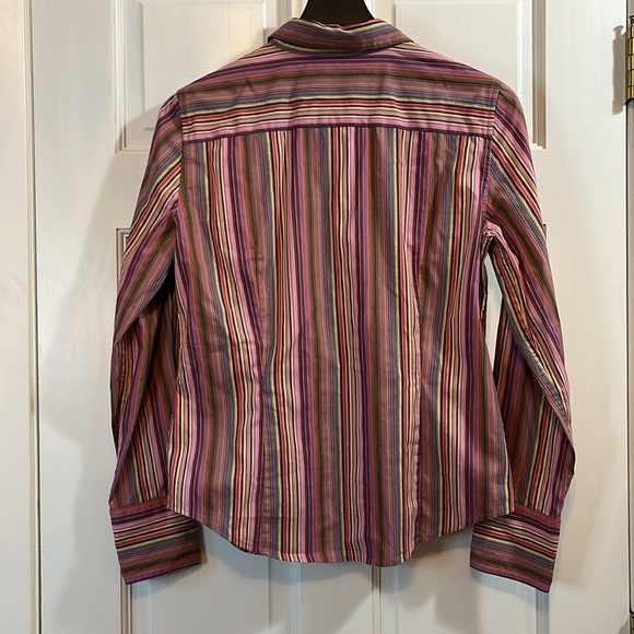 Robert Graham Colorful Stripes Button Down Blouse - Size Medium - Picture 6 of 11